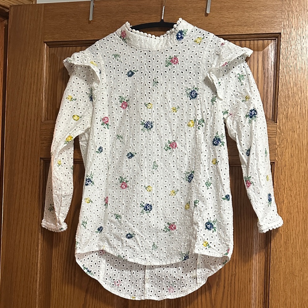 Prospect the label women’s Floral Eyelet Top size S